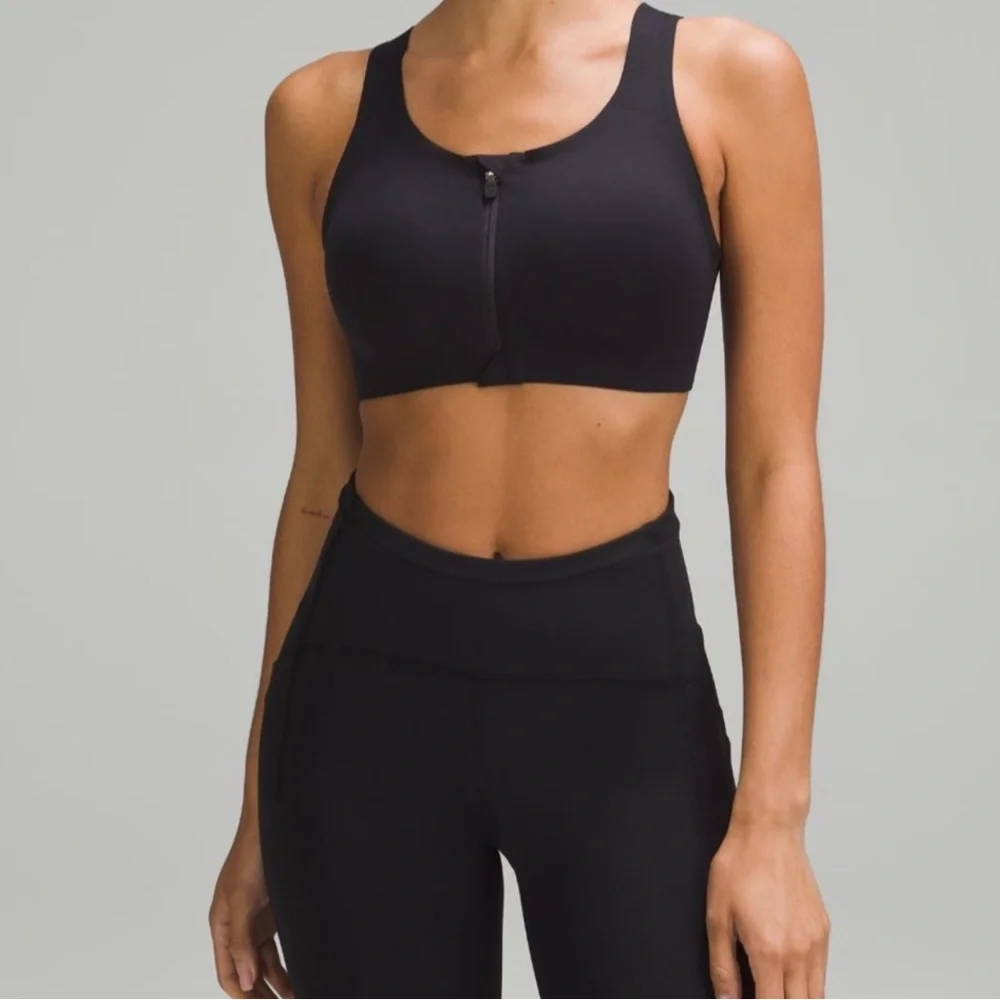lululemon athletica Black Front-Zip Sports Bra